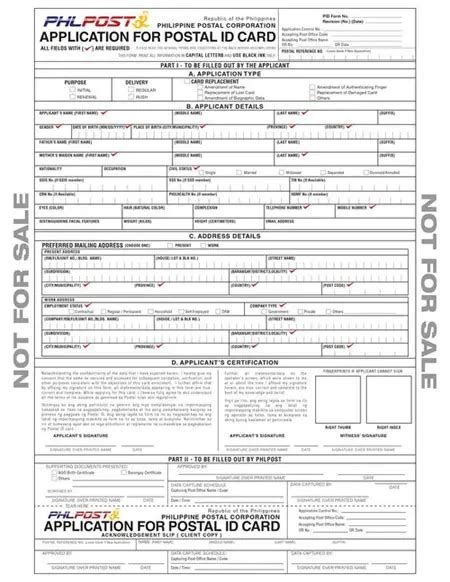 Postal ID Application Form .